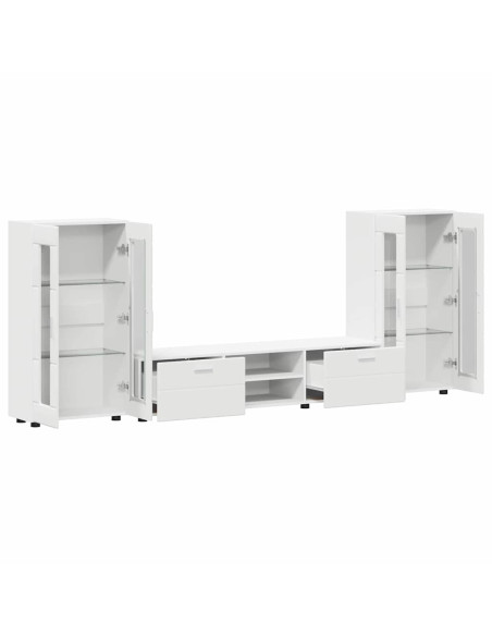 Set mobile TV con cassetto con porta Bianco Legno multistrato