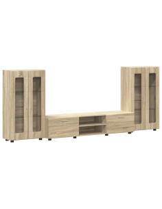 Set mobile TV con cassetto Rovere Sonoma Legno multistrato 2