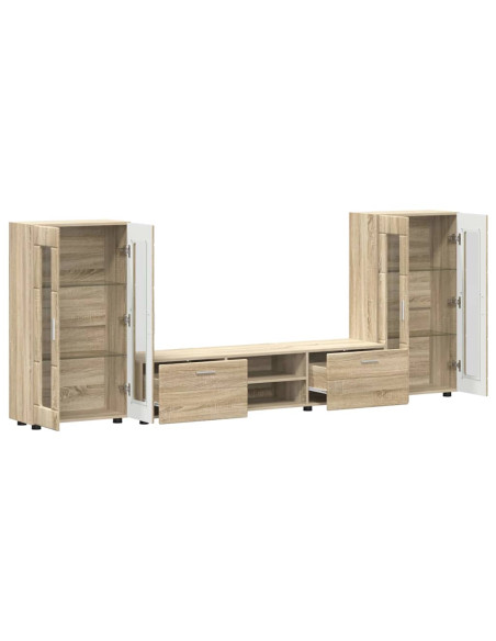 Set mobile TV con cassetto Rovere Sonoma Legno multistrato