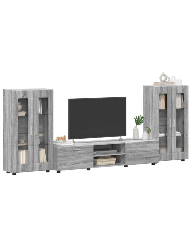 Set mobile TV con cassetto Grigio Sonoma Legno multistrato