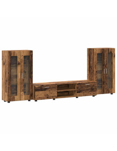 Set mobile TV con cassetto Legno vecchio Legno multistrato 2