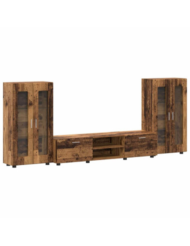 Set mobile TV con cassetto Legno vecchio Legno multistrato