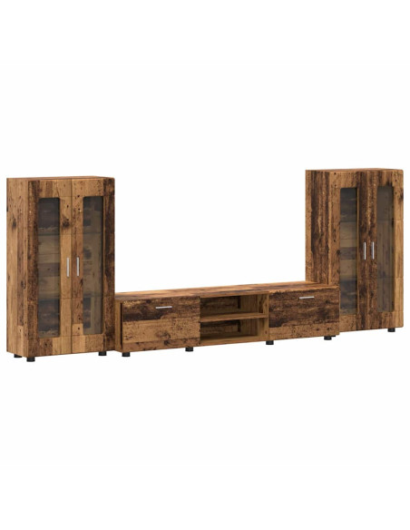 Set mobile TV con cassetto Legno vecchio Legno multistrato
