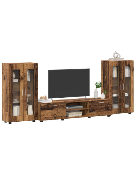 Set mobile TV con cassetto Legno vecchio Legno multistrato