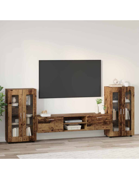 Set mobile TV con cassetto Legno vecchio Legno multistrato