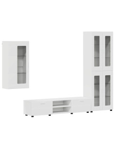 Set mobile TV con cassetto con porta Bianco Legno multistrato 2