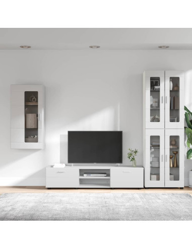 Set mobile TV con cassetto con porta Bianco Legno multistrato