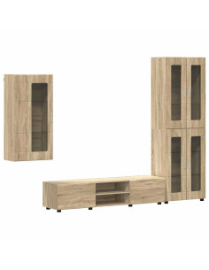 Set mobile TV con cassetto Rovere Sonoma Legno multistrato 2