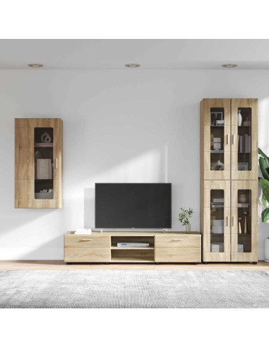 Set mobile TV con cassetto Rovere Sonoma Legno multistrato