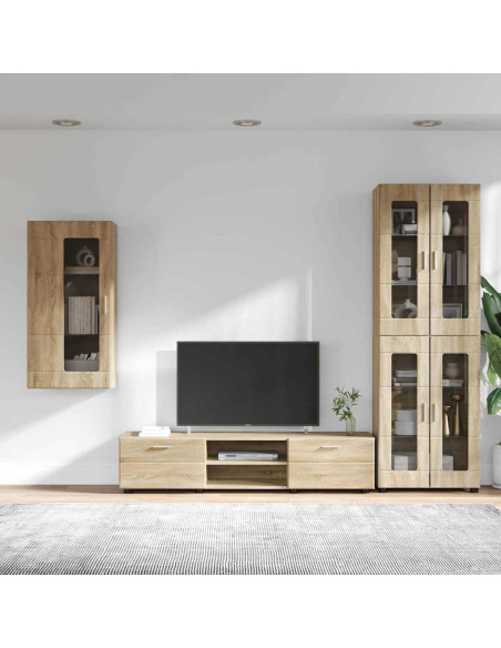Set mobile TV con cassetto Rovere Sonoma Legno multistrato