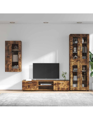 Set mobile TV con cassetto Rovere fumé Legno multistrato