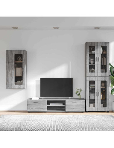 Set mobile TV con cassetto Grigio Sonoma Legno multistrato