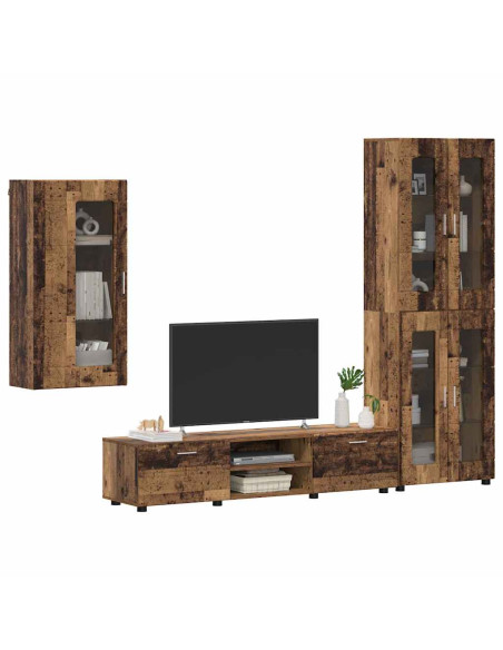 Set mobile TV con cassetto Legno vecchio Legno multistrato