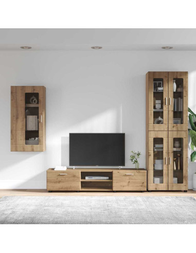 Set mobile TV con cassetto Rovere artigianale Legno multistrato