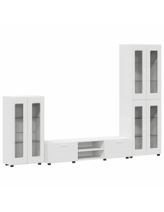 Set mobile TV con cassetto con porta Bianco Legno multistrato 2