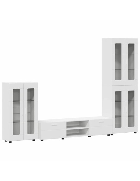 Set mobile TV con cassetto con porta Bianco Legno multistrato