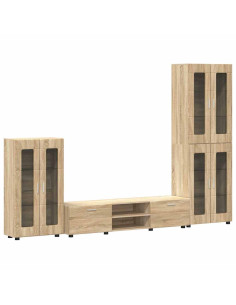 Set mobile TV con cassetto Rovere Sonoma Legno multistrato 2