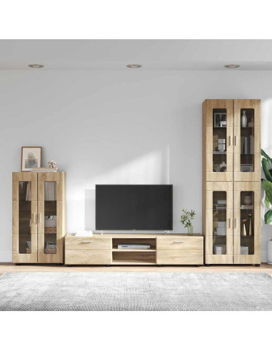 Set mobile TV con cassetto Rovere Sonoma Legno multistrato