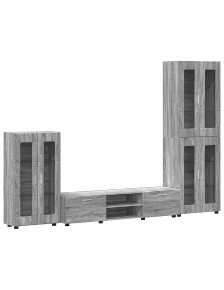 Set mobile TV con cassetto Grigio Sonoma Legno multistrato