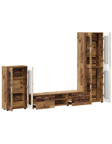 Set mobile TV con cassetto Legno vecchio Legno multistrato