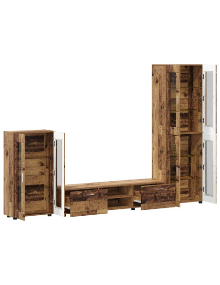 Set mobile TV con cassetto Legno vecchio Legno multistrato