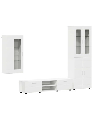 Set mobile TV con cassetto con porta Bianco Legno multistrato