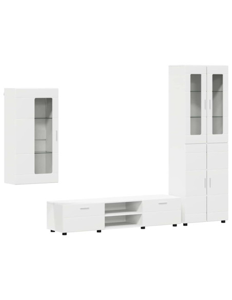 Set mobile TV con cassetto con porta Bianco Legno multistrato