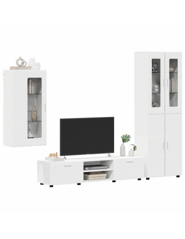 Set mobile TV con cassetto con porta Bianco Legno multistrato