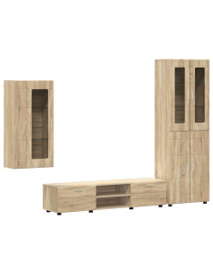 Set mobile TV con cassetto Rovere Sonoma Legno multistrato 2