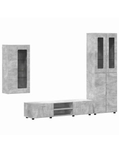 Set mobile TV con cassetto Grigio cemento Legno multistrato 2