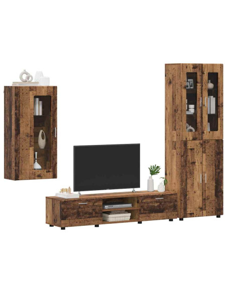 Set mobile TV con cassetto Legno vecchio Legno multistrato