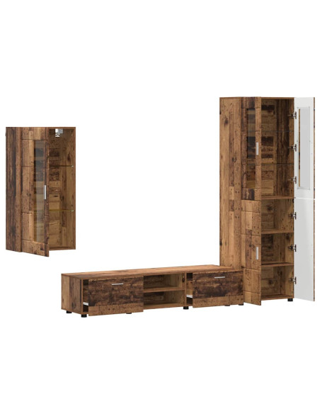 Set mobile TV con cassetto Legno vecchio Legno multistrato