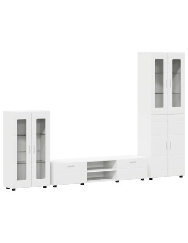 Set mobile TV con cassetto con porta Bianco Legno multistrato