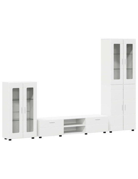 Set mobile TV con cassetto con porta Bianco Legno multistrato