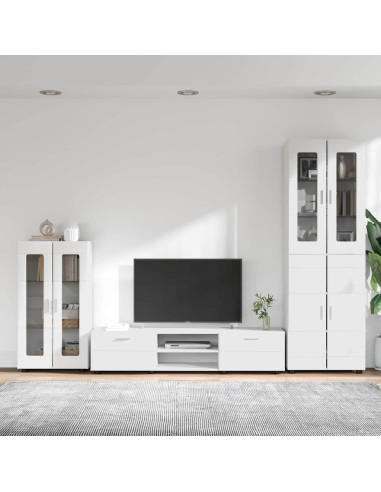 Set mobile TV con cassetto con porta Bianco Legno multistrato
