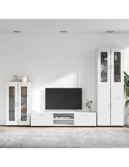 Set mobile TV con cassetto con porta Bianco Legno multistrato