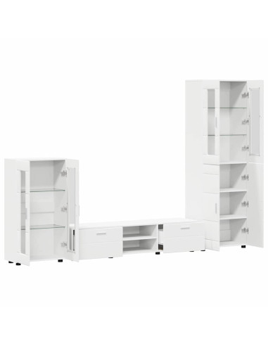 Set mobile TV con cassetto con porta Bianco Legno multistrato