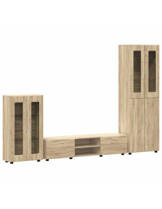 Set mobile TV con cassetto Rovere Sonoma Legno multistrato 2