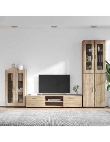 Set mobile TV con cassetto Rovere Sonoma Legno multistrato