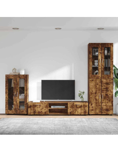 Set mobile TV con cassetto Rovere fumé Legno multistrato