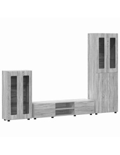 Set mobile TV con cassetto Grigio Sonoma Legno multistrato 2