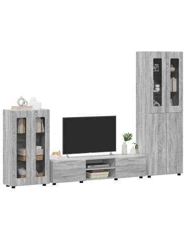 Set mobile TV con cassetto Grigio Sonoma Legno multistrato