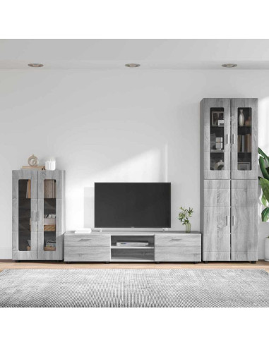 Set mobile TV con cassetto Grigio Sonoma Legno multistrato