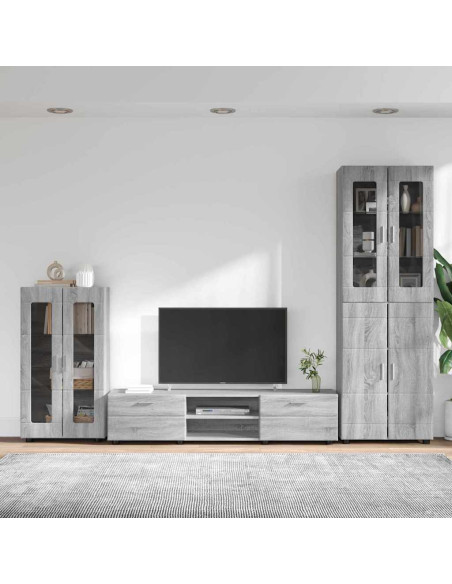 Set mobile TV con cassetto Grigio Sonoma Legno multistrato