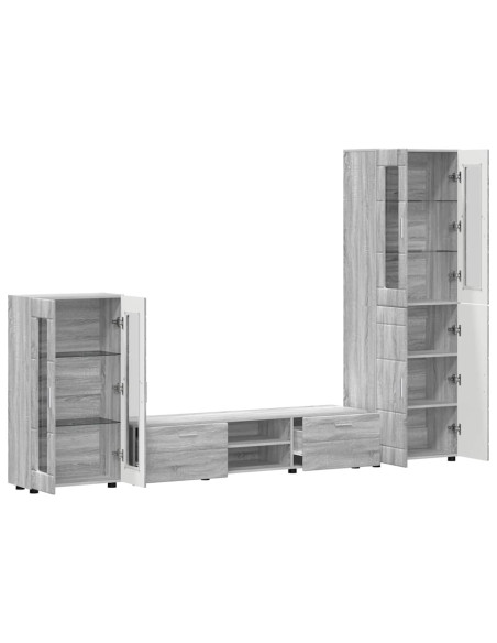 Set mobile TV con cassetto Grigio Sonoma Legno multistrato