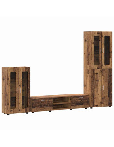 Set mobile TV con cassetto Legno vecchio Legno multistrato 2