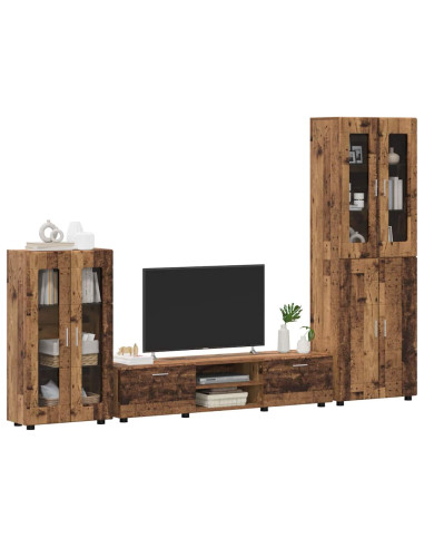 Set mobile TV con cassetto Legno vecchio Legno multistrato