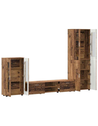 Set mobile TV con cassetto Legno vecchio Legno multistrato