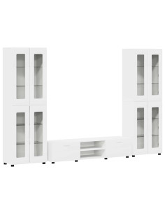Set mobile TV con cassetto con porta Bianco Legno multistrato 2