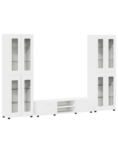 Set mobile TV con cassetto con porta Bianco Legno multistrato